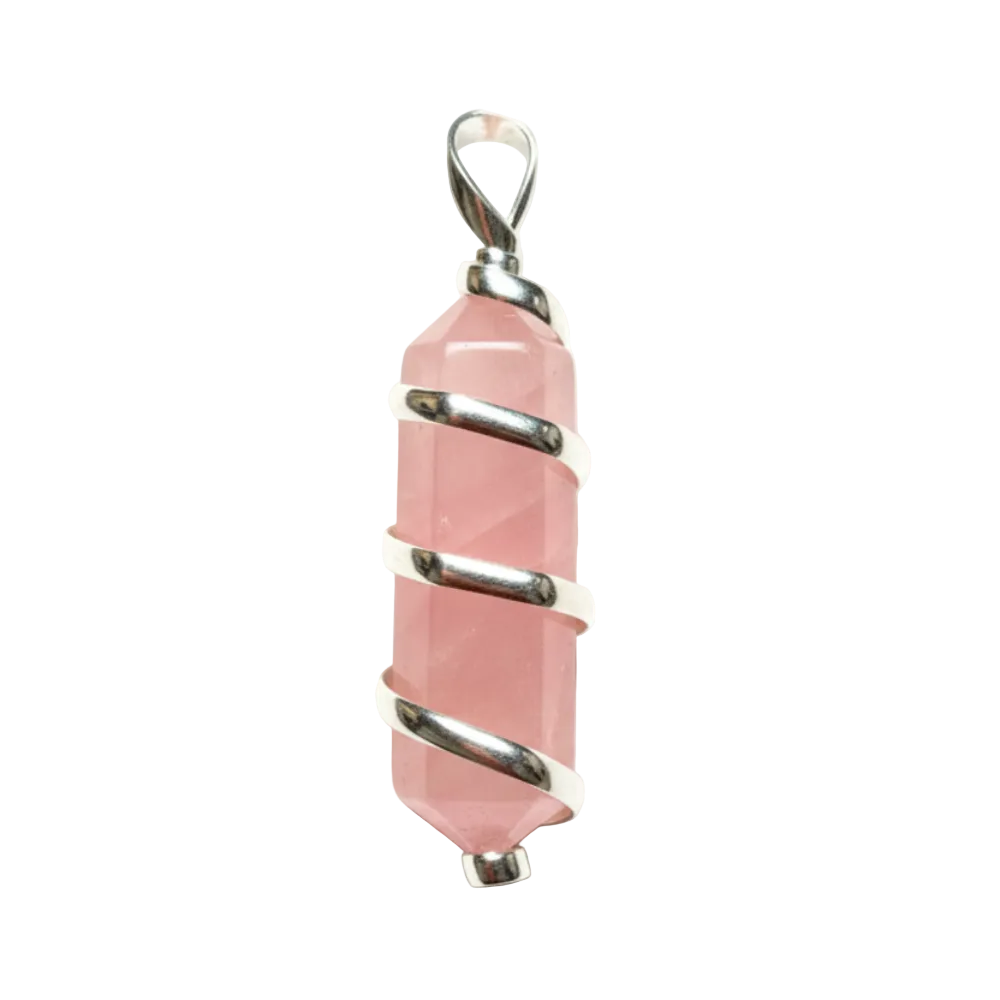 Luce del Cuore - Ciondolo in Quarzo Rosa (Spirale)