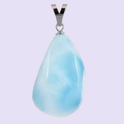 Offenheit - Larimar Anhänger, 3 cm, 925 Silberöse