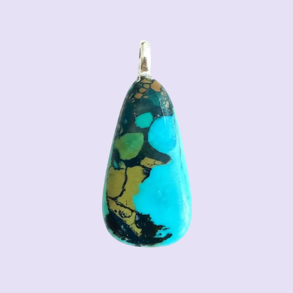 Atacama Opal Nugget Anhänger, 925 Silber Öse
