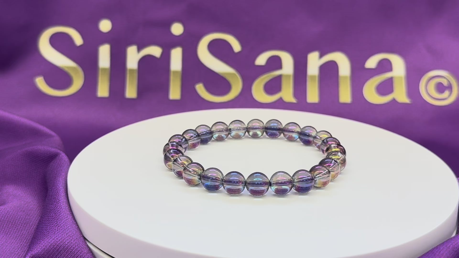 Carica video: Samira - Bracciale in Cristallo Angel-Light Viola 8mm