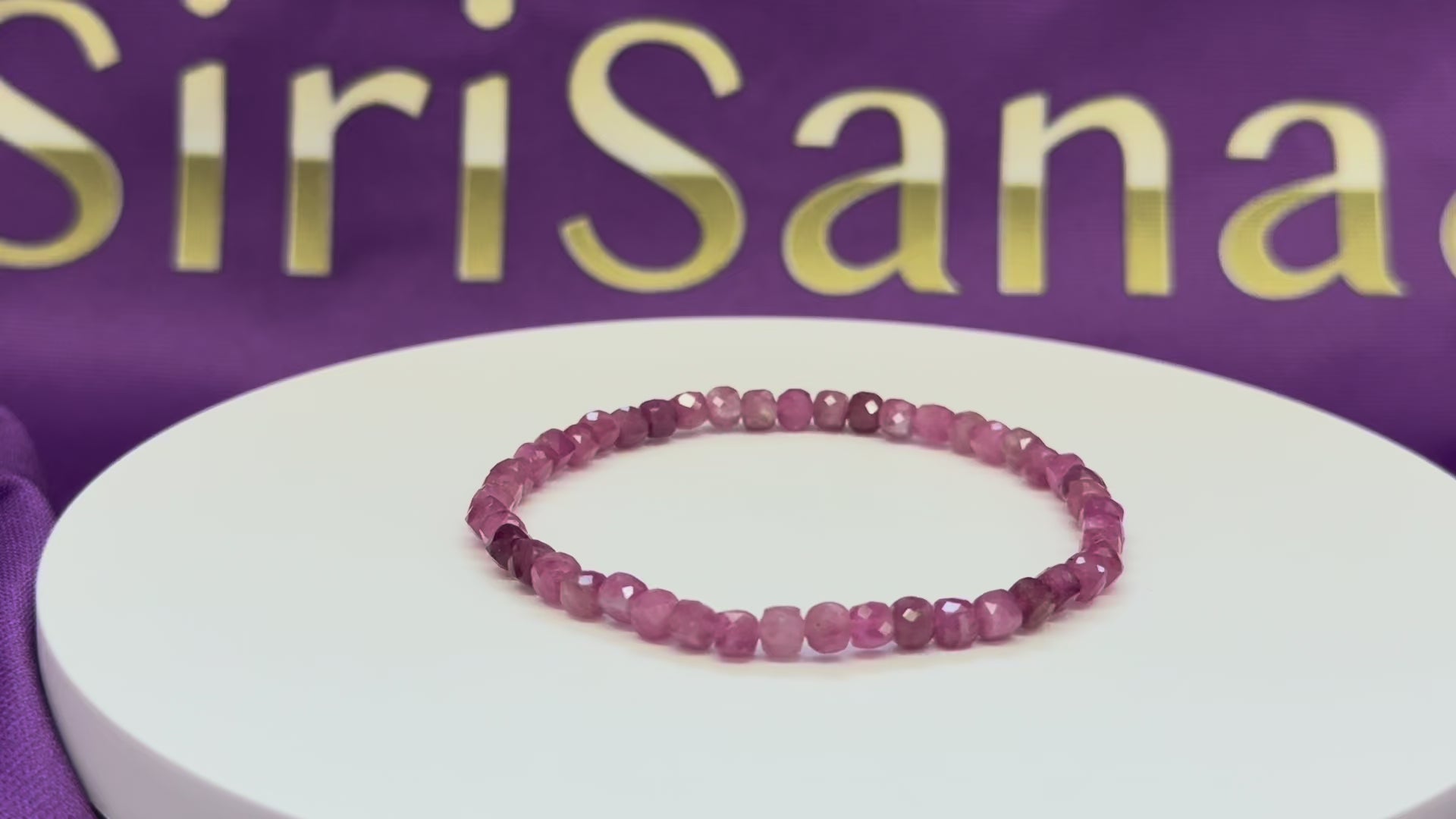 Load video: Heart Opening - Tourmaline Bracelet (pink), cube, faceted in 2 variants