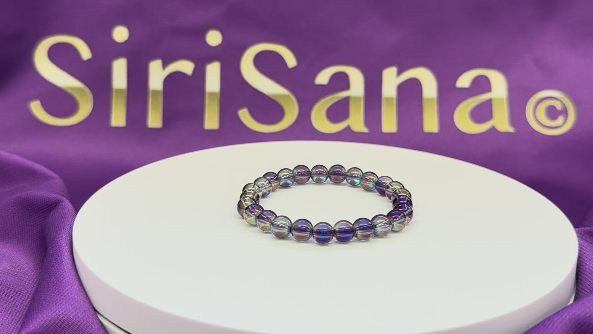 Load video: Children - Purple Angel Light Crystal Bracelet 6mm