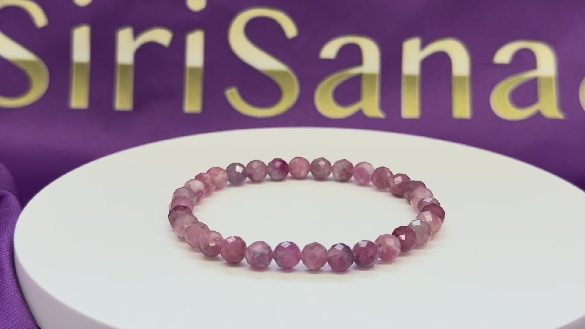 Load video: Heart Opening - Tourmaline Bracelet (pink), cube, faceted in 2 variants