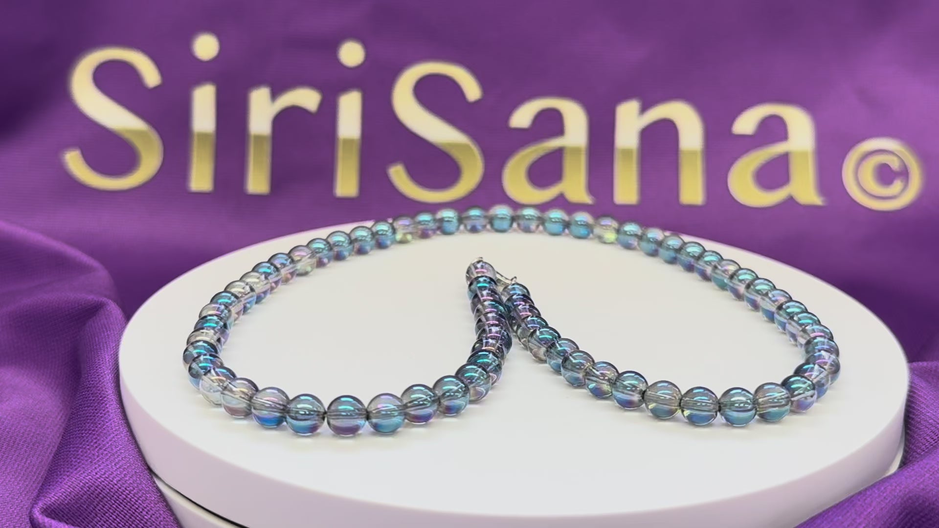 Load video: Rainbow Fairy - Rainbow Crystal Blue - Necklace