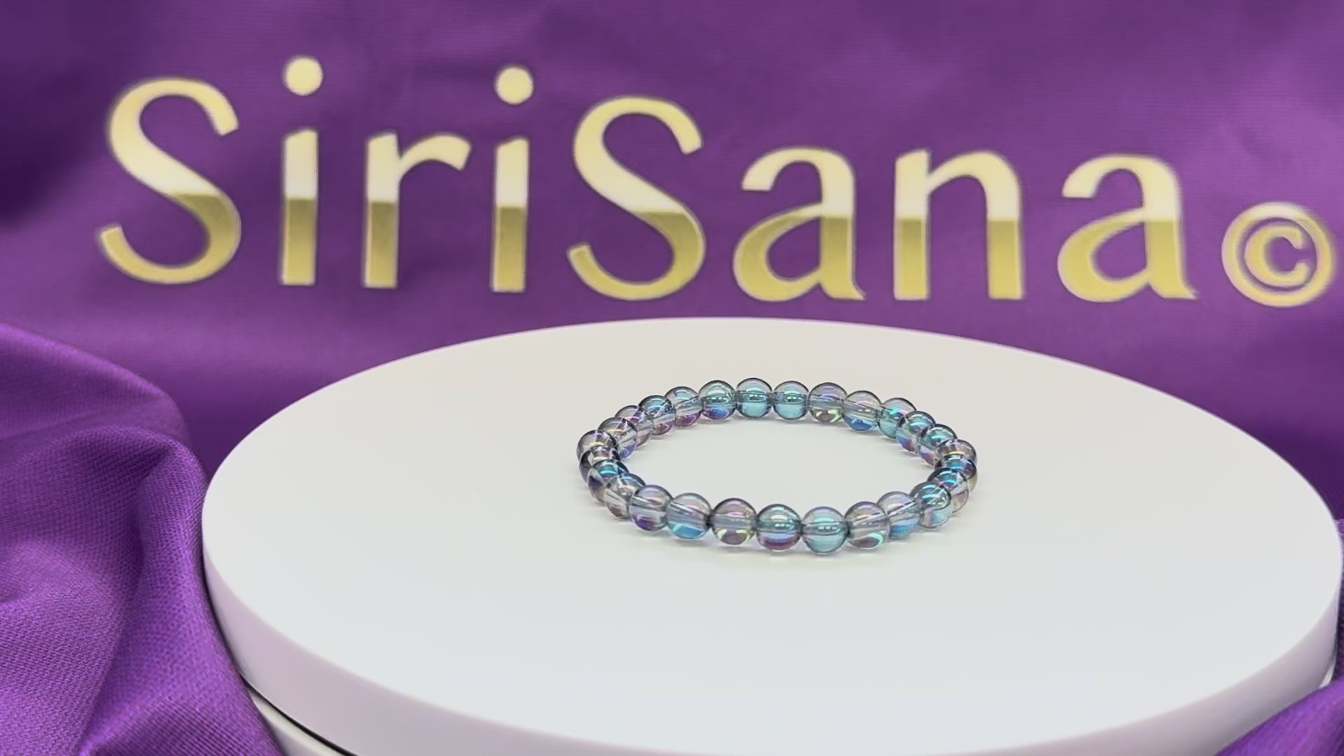 Load video: Children - Rainbow Fairy Crystal Blue Bracelet