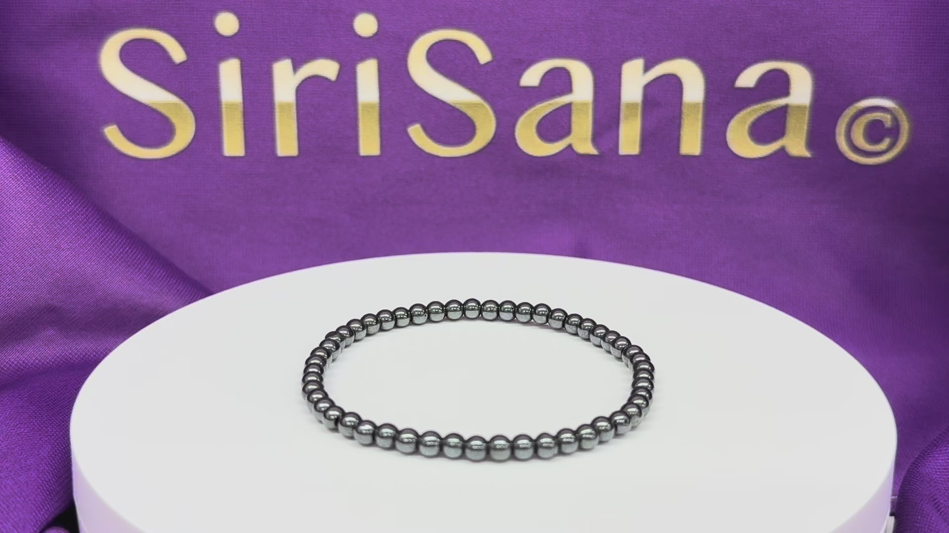 Carica video: Grazia Divina - Bracciale in Ematite per Donne e Teenager 4mm